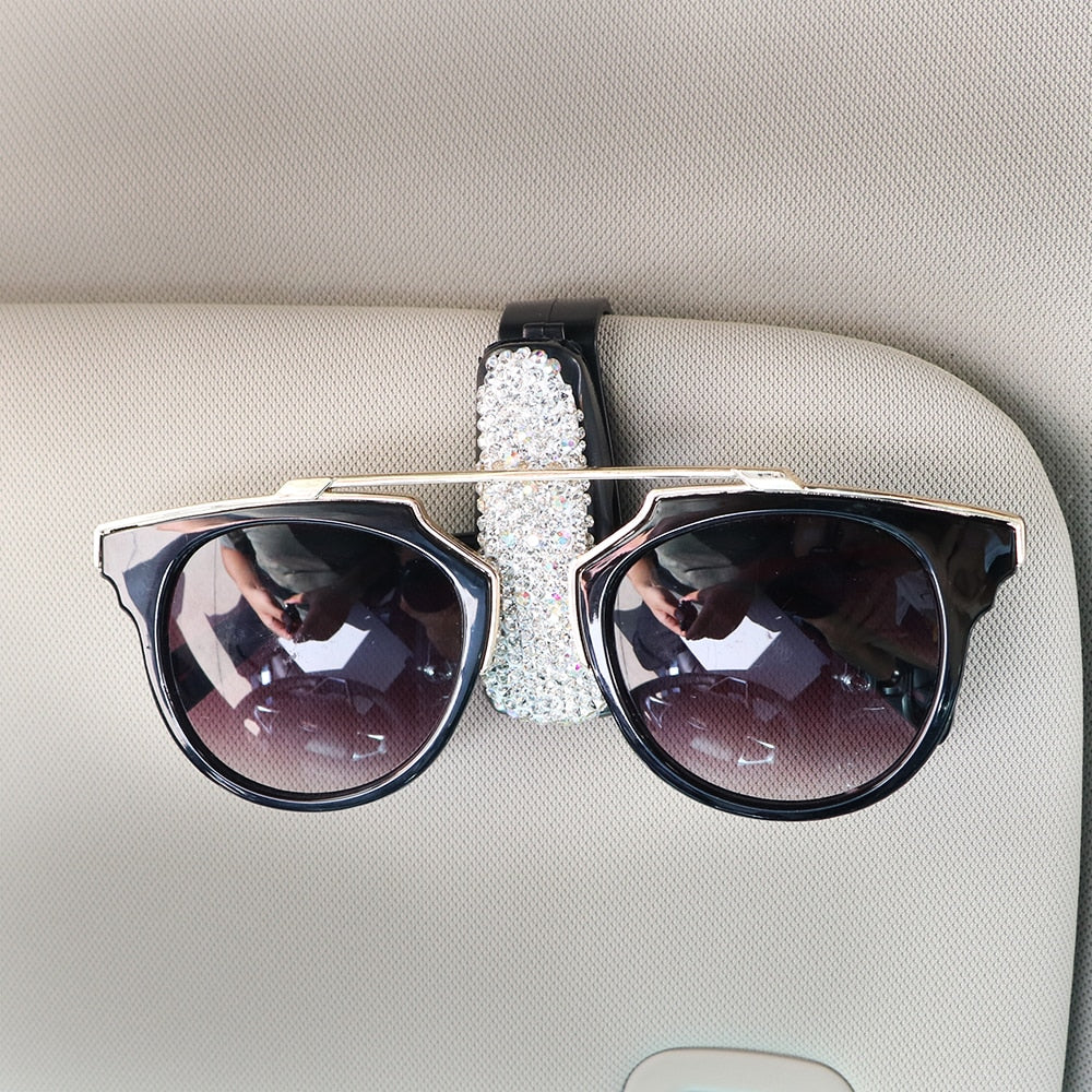 Women Crystal Sunglasses Holder - Style's Bug Silver