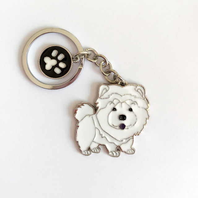 Chow Chow Dog Keychains by Style's Bug (2pcs pack) - Style's Bug White