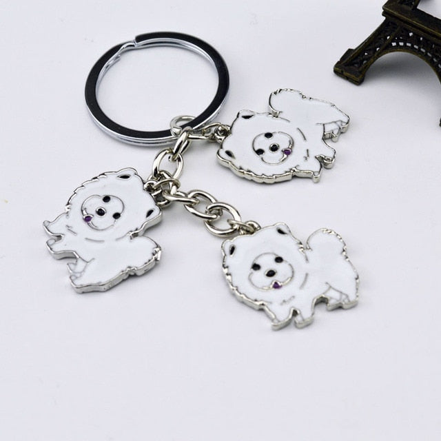 Chow Chow Dog Keychains by Style's Bug (2pcs pack) - Style's Bug Three white chow chows