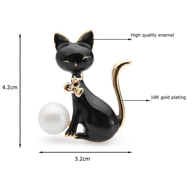 Artistic Black cat brooches - Style's Bug